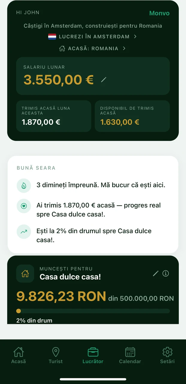 MONVO Lucrător: câștigi în Amsterdam, construiești pentru România, cu salariul lunar, trimis acasă luna asta și disponibil de trimis.